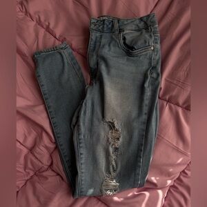 Distressed Blue Jeans